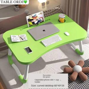 Table pliante multifonction, Cette table pliante est conçue pour offrir une surface de travail stable et plane, même sur un lit ou un canapé