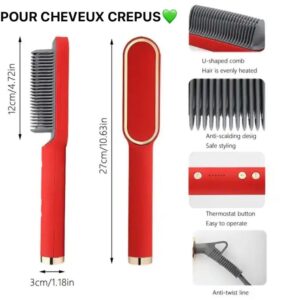 Peigne lisseur GM allie douceur et efficacité pour des cheveux lisses et brillants en un seul passage, Lissez, démêlez, sublimez, Le peigne lisseur GM, c’est la solution rapide et sans effort pour une chevelure de rêve