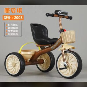 Tricycle enfant modèle 858 – Le compagnon idéal des premières balades ! Structure robuste, siège confortable et panier avant pour les jouets. Parfait pour les enfants en bas âge