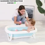 Baignoire pliable pour bébé, Offrez à votre bébé un bain relaxant dans notre baignoire ergonomique. Sa forme arrondie et son fond antidérapant assurent un confort et une sécurité optimaux