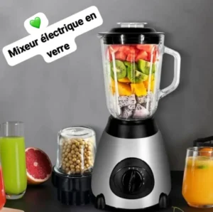 Mixeur électrique en verre, Préparez des smoothies onctueux et des soupes veloutées en un clin d'œil