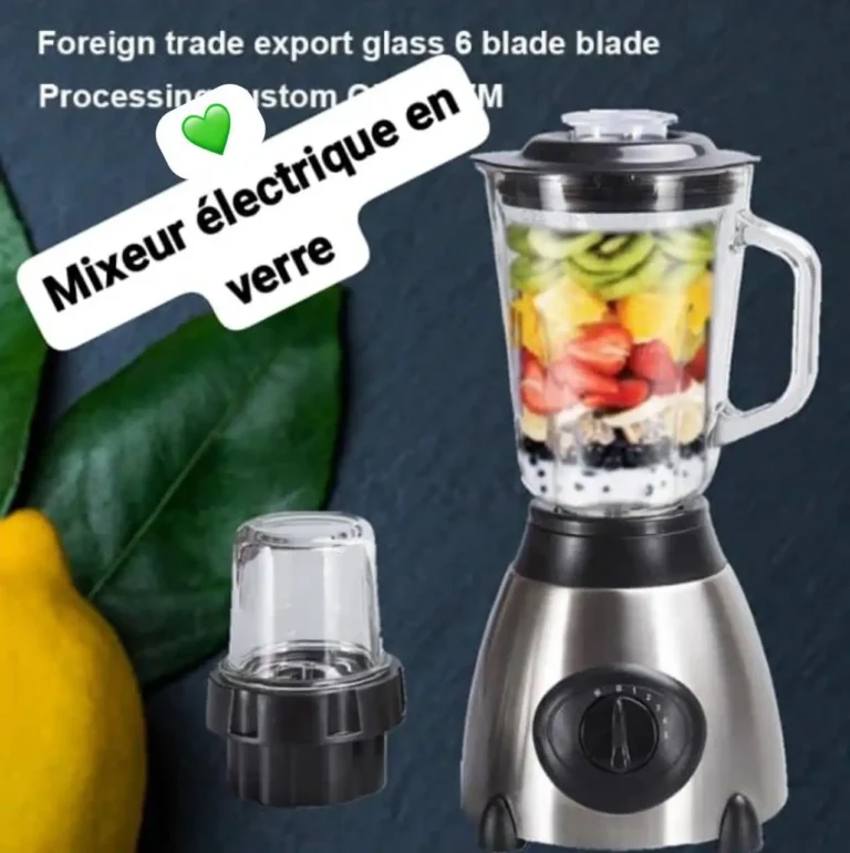Mixeur électrique en verre, Préparez des smoothies onctueux et des soupes veloutées en un clin d'œil – Image 3