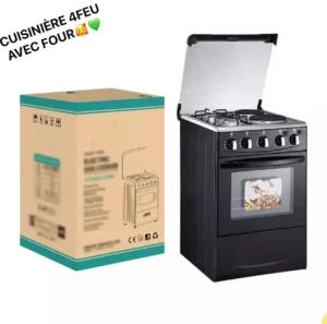 cuisinière à gaz avec four 4 feux, Four traditionnel, design élégant, facilité d'entretien