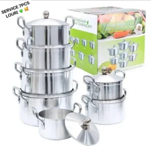 Ensemble de casseroles en aluminium de 7 pièces