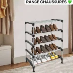 Range-chaussures métallique à 5 niveaux, Solution de rangement pratique et esthétique pour toutes vos chaussures – Image 4
