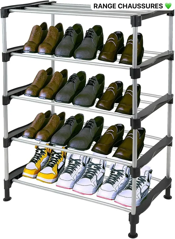 IMG-20240812-WA0087 Range-chaussures métallique à 5 niveaux, Solution de rangement pratique et esthétique pour toutes vos chaussures – Image 1