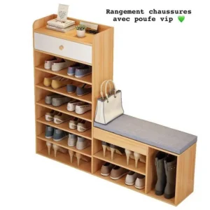 Range-chaussures avec pouf