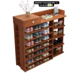 Range-chaussures en bois, Optimisez l'espace dans votre entrée grâce à ce range-chaussures compact et design – Image 2