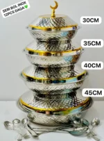 Ensemble 4 pièces, Ensemble de plats dorés, Sublimez votre table avec ces plats raffinés et résistants – Image 3
