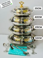 Ensemble 4 pièces, Ensemble de plats dorés, Sublimez votre table avec ces plats raffinés et résistants – Image 2