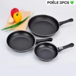Ensemble de 3 poêles, Adaptez votre cuisine à toutes vos envies, Notre ensemble de 3 poêles de tailles différentes vous permet de cuisiner de délicieuses recettes pour toute la famille – Image 2
