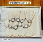 Ensemble de nappes et serviettes 9 pièces, Sublimez votre table avec notre ensemble nappe et serviettes de luxe – Image 4