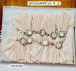 Ensemble de nappes et serviettes 9 pièces, Sublimez votre table avec notre ensemble nappe et serviettes de luxe