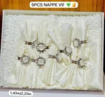 Ensemble de nappes et serviettes 9 pièces, Sublimez votre table avec notre ensemble nappe et serviettes de luxe – Image 5