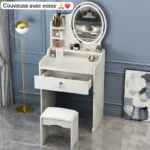 Coiffeuse à LED, Élégante et moderne, Un éclairage doux et uniforme pour un maquillage précis – Image 3