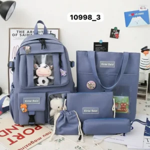Ensemble de 5 pièces ultra-tendance : sac à dos, tote bag, trousse et pochettes assorties, Parfait pour organiser tes affaires avec style