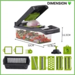 Râpe multifonction 15-en-1, Préparez vos repas en un clin d'œil avec notre râpe 15-en-1 ! Émincez, hachez, râpez, juliennez – Image 2