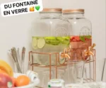 Fontaine à boisson en verre de 5L est parfaite pour vos apéritifs, barbecues et autres événements, Servez vos boissons préférées avec cette fontaine à la fois esthétique et fonctionnelle – Image 5