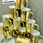 Ensemble de 12 tasses en porcelaine dorée, Un éclat luxueux pour des moments de partage uniques