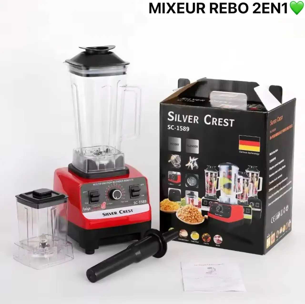 IMG-20240909-WA0092 Mixeur Rebo 2-en-1 Silvercrest, Le compagnon idéal de votre cuisine, Ce mixeur multifonction vous offre une infinité de possibilités – Image 1