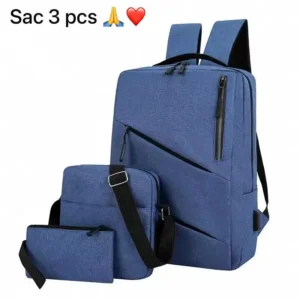 PANNY Sac à dos de loisirs, Léger, Trois pièces, Couleur unie, Sac d'ordinateur, Sac d'affaires, Imperméable, Décontracté, Sac assorti