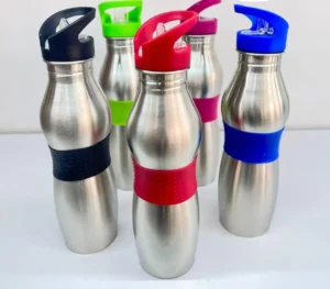 Bouteille d'eau en acier inoxydable avec poignée en silicone, votre compagnon idéal pour une hydratation saine et durable