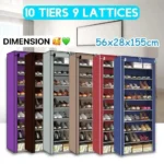 Range-chaussures, Rangez toutes vos chaussures avec style grâce à cet élégant rangement à 10 niveaux ! Compact et pratique, s'adapte à tous les intérieurs