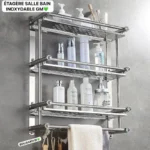 Etagère murale en inox, Robuste et élégante, elle offre un espace de rangement supplémentaire pour tous vos produits de beauté – Image 3