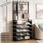Porte-manteau avec range-chaussures est la solution idéale pour gagner de la place et garder vos affaires à portée de main, Organisez votre entrée avec style – Image 2
