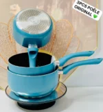 Ensemble de 3 poêles antiadhésives, Cuisine saine et facile au quotidien, Revêtement durable, nettoyage rapide, Ustensiles de cuisine – Image 2