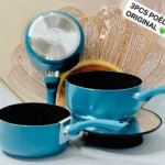Ensemble de 3 poêles antiadhésives, Cuisine saine et facile au quotidien, Revêtement durable, nettoyage rapide, Ustensiles de cuisine