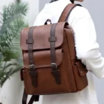 Sac à dos en simili cuir, Style vintage, praticité moderne, Parfait pour le quotidien et les voyages, Grand format, nombreux compartiments, Un compagnon idéal pour le travail ou les loisirs – Image 3