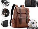 Sac à dos en simili cuir, Style vintage, praticité moderne, Parfait pour le quotidien et les voyages, Grand format, nombreux compartiments, Un compagnon idéal pour le travail ou les loisirs – Image 10
