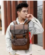 Sac à dos en simili cuir, Style vintage, praticité moderne, Parfait pour le quotidien et les voyages, Grand format, nombreux compartiments, Un compagnon idéal pour le travail ou les loisirs – Image 16