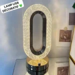Lampe de table en cristal LED, Élégance et luminosité pour votre intérieur, Design moderne, lumière tamisée, Lampe décorative, Crée une ambiance chaleureuse et raffinée, Parfaite pour la chambre ou le salon – Image 7