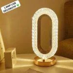 Lampe de table en cristal LED, Élégance et luminosité pour votre intérieur, Design moderne, lumière tamisée, Lampe décorative, Crée une ambiance chaleureuse et raffinée, Parfaite pour la chambre ou le salon – Image 6