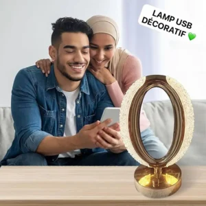 Lampe de table en cristal LED, Élégance et luminosité pour votre intérieur, Design moderne, lumière tamisée, Lampe décorative, Crée une ambiance chaleureuse et raffinée, Parfaite pour la chambre ou le salon