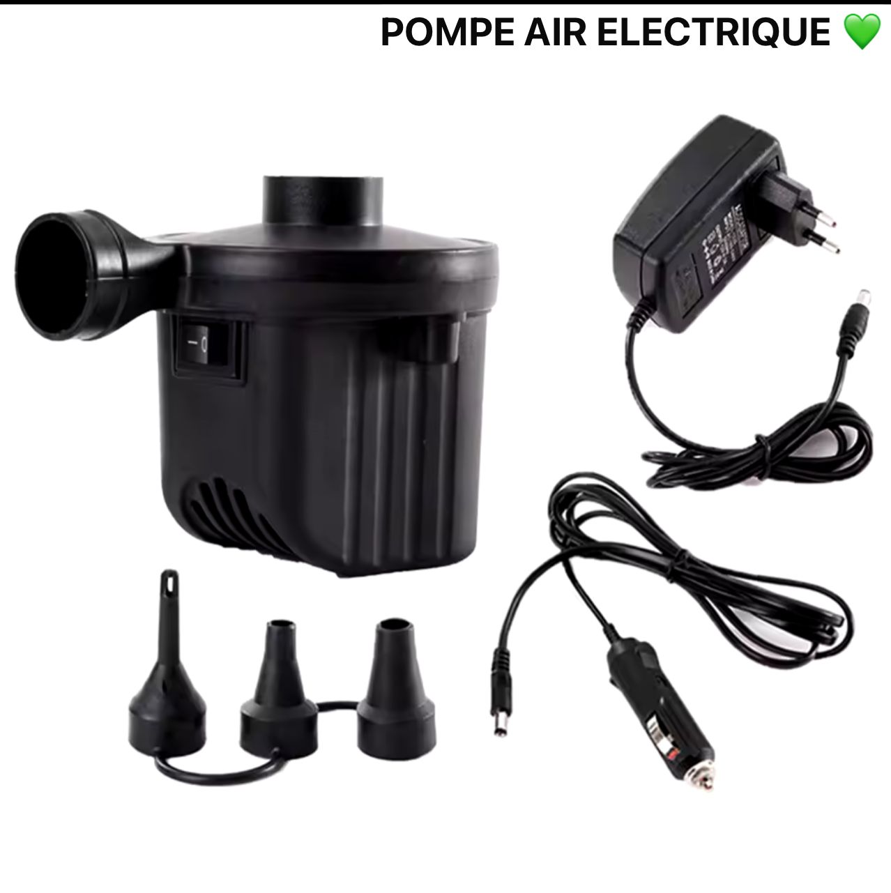 Pompe à Air Multifonctionnelle, Pompe Gonflable Compacte et Puissante, Gonflage et Dégonflage