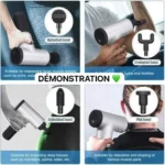 Pistolet de massage, Soulagez vos douleurs musculaires en un clin d'œil avec notre pistolet de massage multifonction, Idéal pour les sportifs, les personnes actives et celles qui recherchent une détente profonde – Image 4