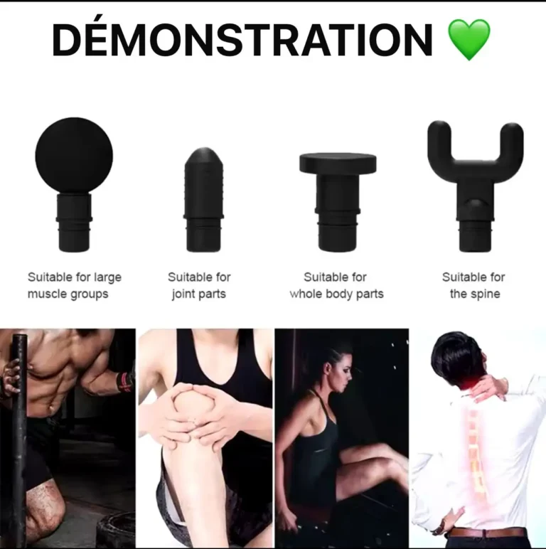 Pistolet de massage, Soulagez vos douleurs musculaires en un clin d'œil avec notre pistolet de massage multifonction, Idéal pour les sportifs, les personnes actives et celles qui recherchent une détente profonde – Image 5