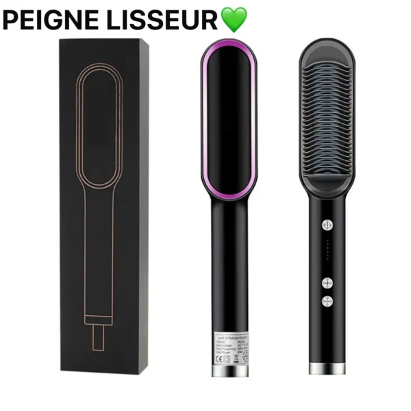 Peigne lisseur GM allie douceur et efficacité pour des cheveux lisses et brillants en un seul passage, Lissez, démêlez, sublimez, Le peigne lisseur GM, c'est la solution rapide et sans effort pour une chevelure de rêve – Image 4