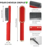 Peigne lisseur GM allie douceur et efficacité pour des cheveux lisses et brillants en un seul passage, Lissez, démêlez, sublimez, Le peigne lisseur GM, c'est la solution rapide et sans effort pour une chevelure de rêve – Image 2