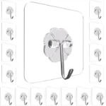 Crochets adhésifs transparents, Pack de 12, Installation facile sans perçage, Parfaits pour la salle de bain, la cuisine, le bureau, Résistants à l'eau et à l'humidité – Image 2