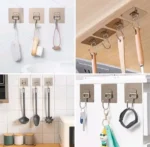 Crochets adhésifs transparents, Pack de 12, Installation facile sans perçage, Parfaits pour la salle de bain, la cuisine, le bureau, Résistants à l'eau et à l'humidité