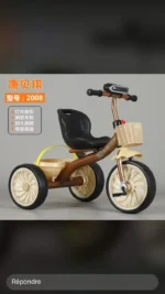 Tricycle enfant modèle 858 - Le compagnon idéal des premières balades ! Structure robuste, siège confortable et panier avant pour les jouets. Parfait pour les enfants en bas âge – Image 2