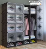 Armoire de rangement 4 battants, Organisez votre intérieur avec style, Parfaite pour ranger vos vêtements, chaussures et accessoires. Design élégant, étagères réglables, facile à assembler – Image 2