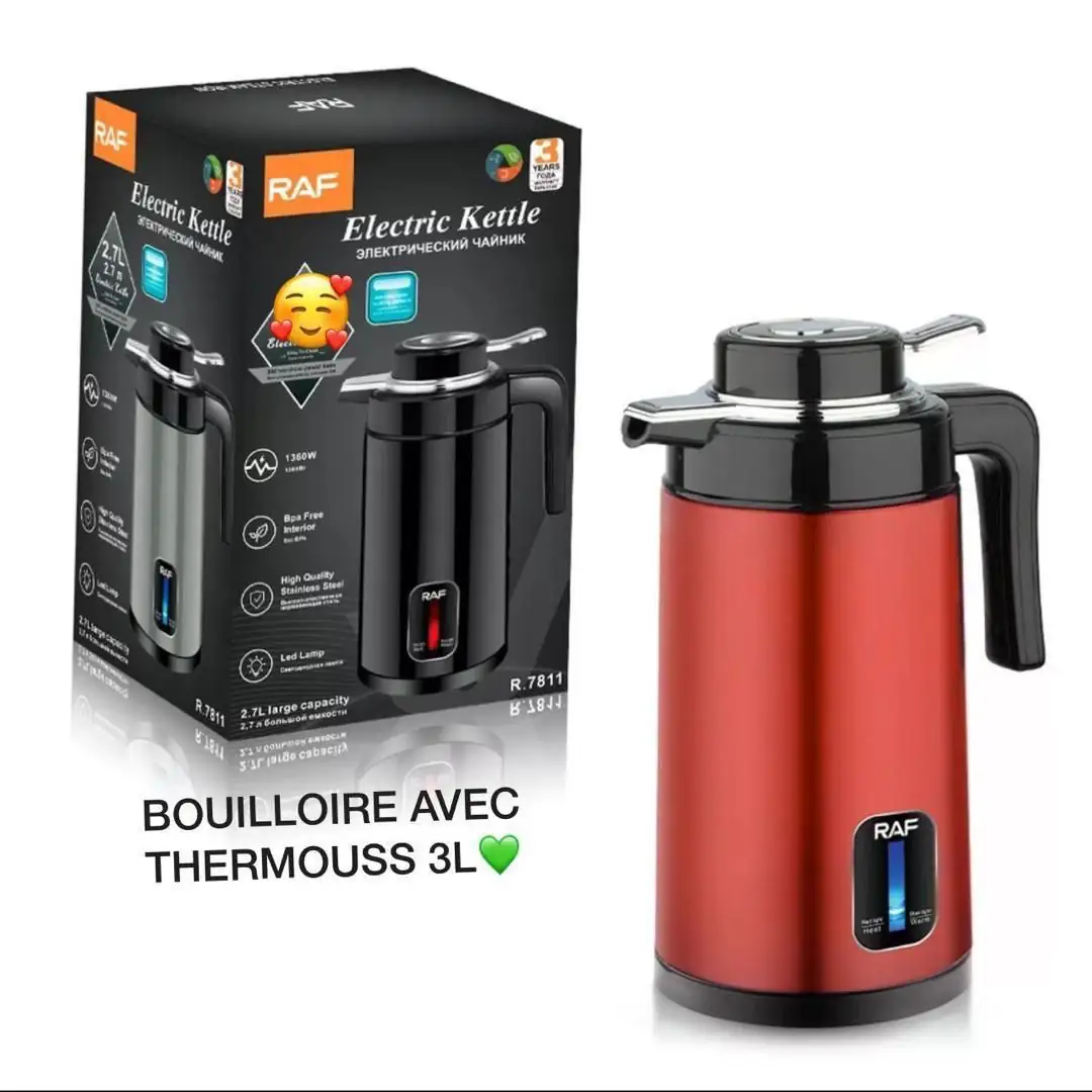 IMG-20241121-WA0062 Bouilloire électrique RAF, Élégante, pratique et durable, Avec sa fonction thermos, son design moderne et sa sécurité renforcée, elle est idéale pour un usage quotidien – Image 1