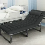 Chaise longue pliante, Confort et relaxation, Structure métallique robuste, Tissu respirant, Idéale intérieur/extérieur – Image 4