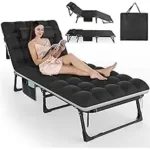 Chaise longue pliante, Confort et relaxation, Structure métallique robuste, Tissu respirant, Idéale intérieur/extérieur – Image 2