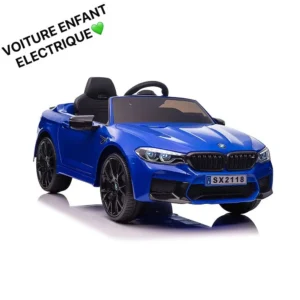 Voiture électrique enfant BMW M5, Véhicule miniature haut de gamme, Télécommande parentale, Roues en caoutchouc, Cadeau idéal